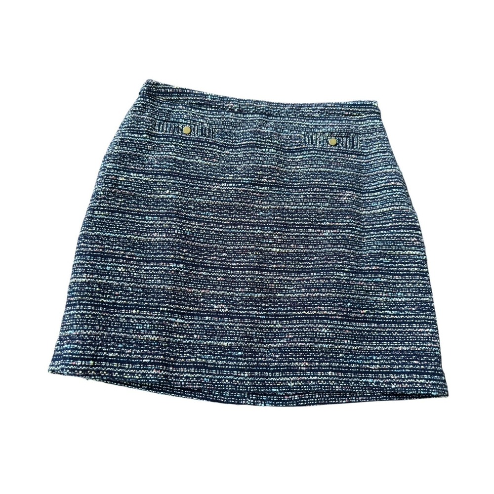 LOFT Petite Tweed Skirt Size 10P Multicolor Lined Career Classic